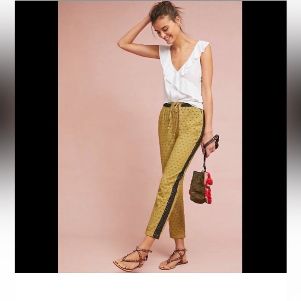 Anthropologie Yellow and Black Track Pants